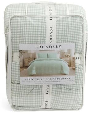 Boundary Comforter Set -  Green Gingham (3-Piece)